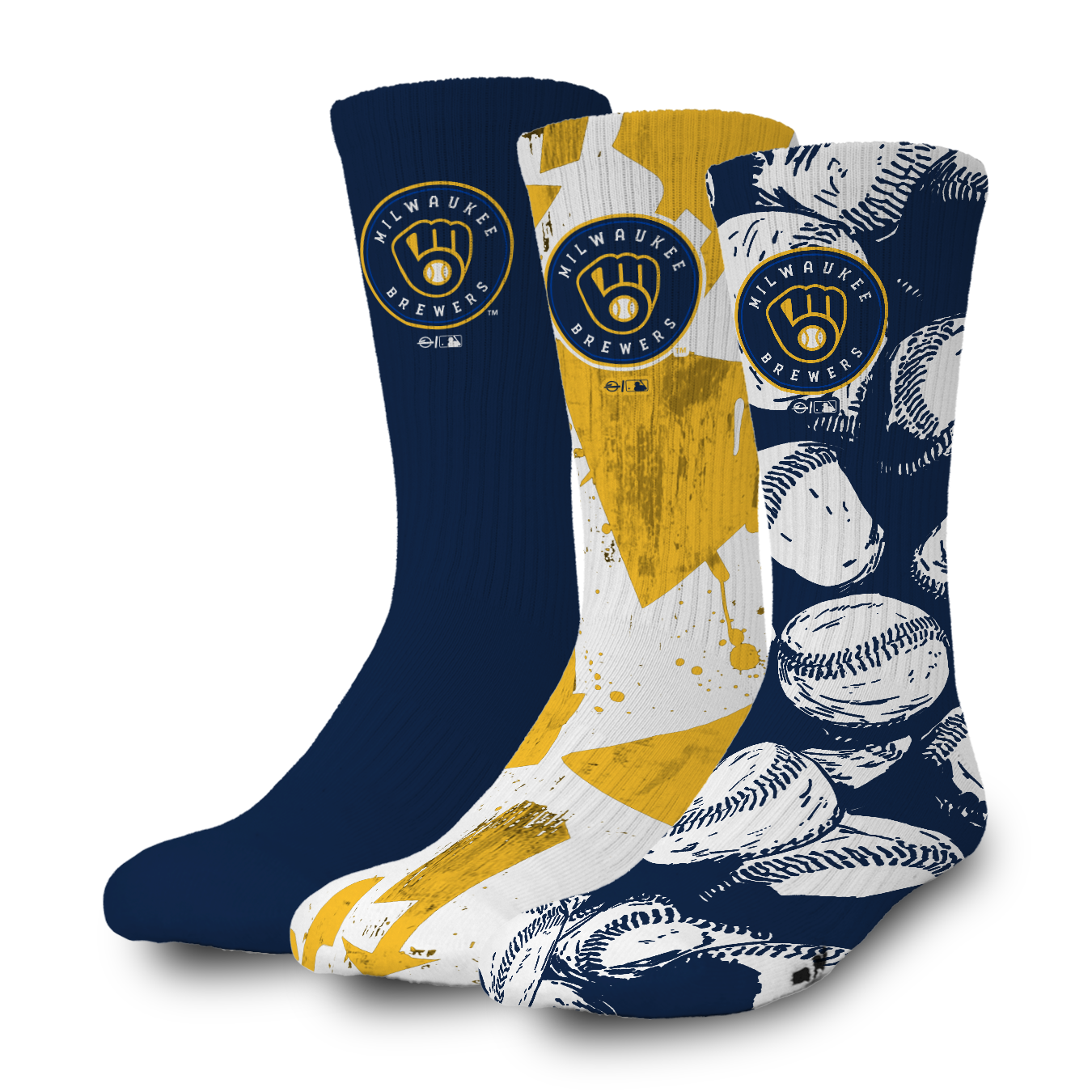 Milwaukee Brewers Primary 3 Pack Lifestyle Sock