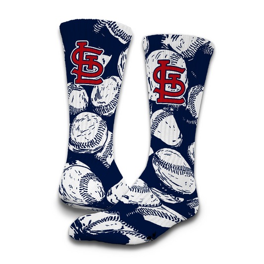 St Louis Cardinals Baseball Pattern Socks
