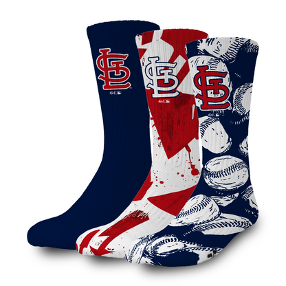 Saint Louis Cardinals Primary 3 Pack Lifestyle Sock