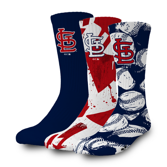Saint Louis Cardinals Primary 3 Pack Lifestyle Sock