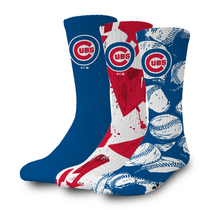 Chicago Cubs Primary 3 Pack Lifestyle Sock