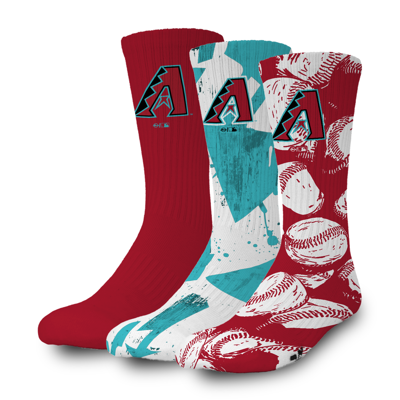 Arizona Diamondbacks Primary 3 Pack Lifestyle Sock