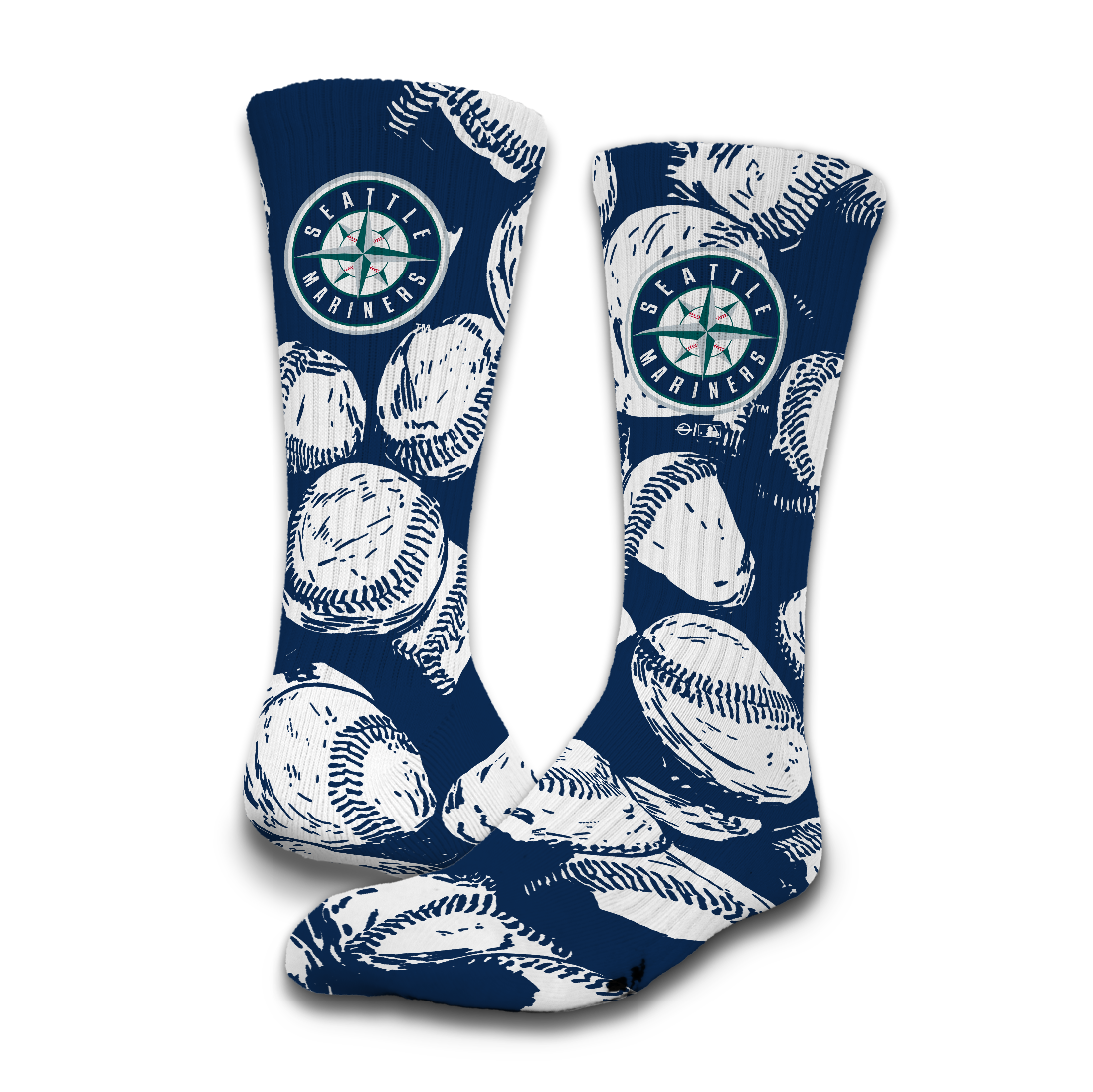 Seattle Mariners Baseball Pattern Socks