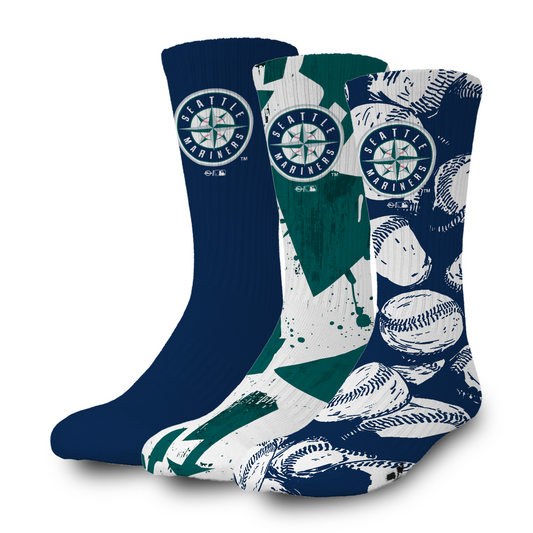 Seattle Mariners Primary 3 Pack Lifestyle Sock