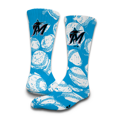 Miami Marlins Primary 3 Pack Lifestyle Sock