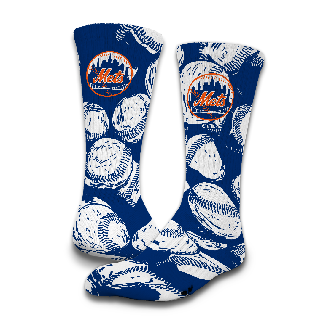 New York Mets Baseball Pattern Socks