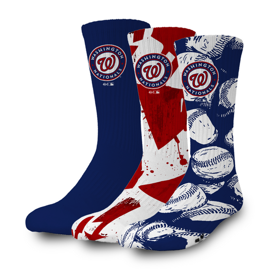 Washington Nationals Primary 3 Pack Lifestyle Sock