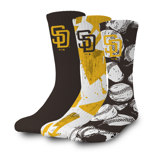 San Diego Padres Primary 3 Pack Lifestyle Sock