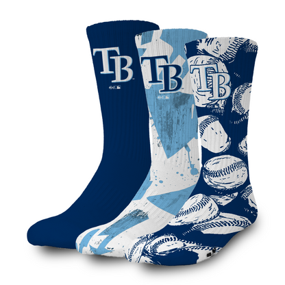 Tampa Bay Rays Primary 3 Pack Lifestyle Sock