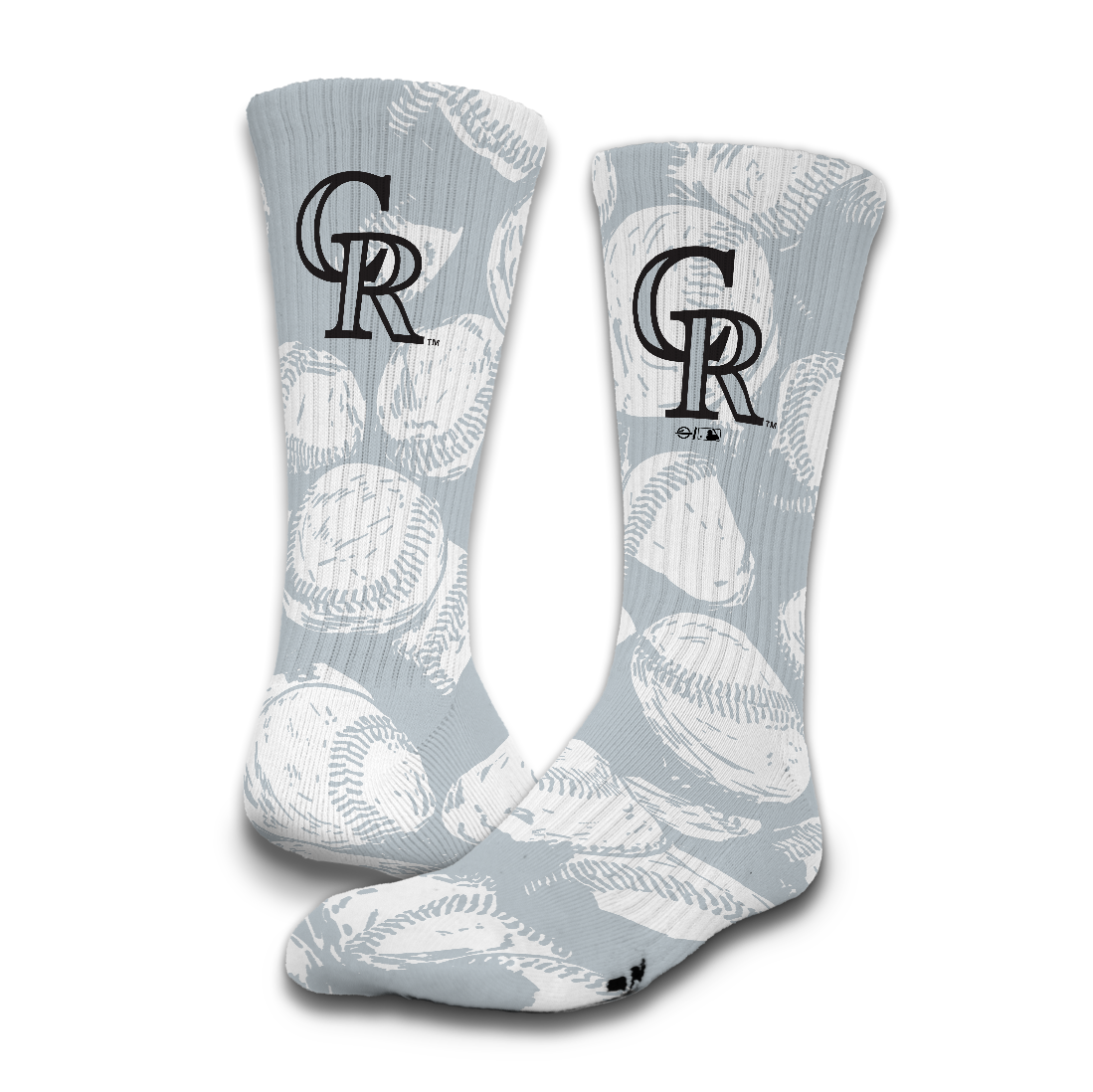 Colorado Rockies Baseball Pattern Socks