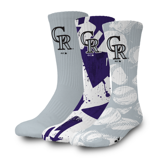 Colorado Rockies Primary 3 Pack Lifestyle Sock
