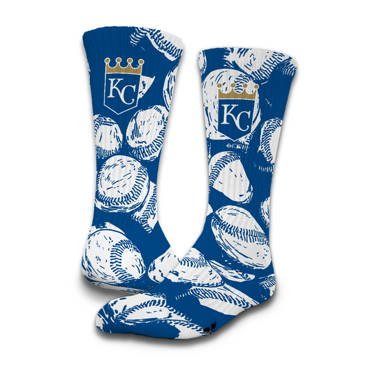 Kansas City Royals Baseball Pattern Socks