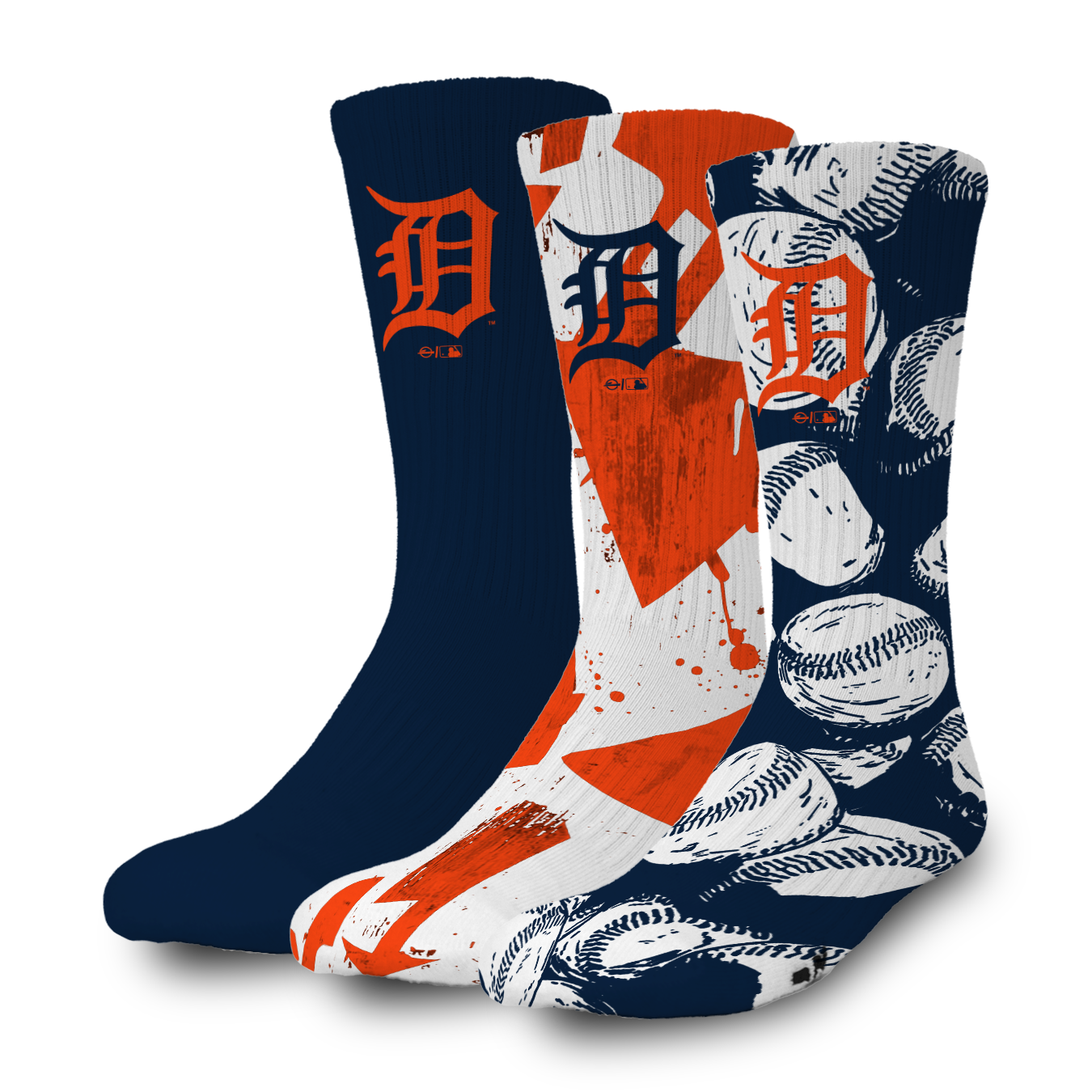 Detroit Tigers Primary 3 Pack Lifestyle Sock