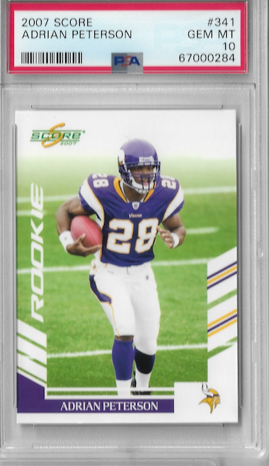 Graded 2007 Score Adrian Peterson #341 Rookie RC Football Card PSA 10 Gem Mint