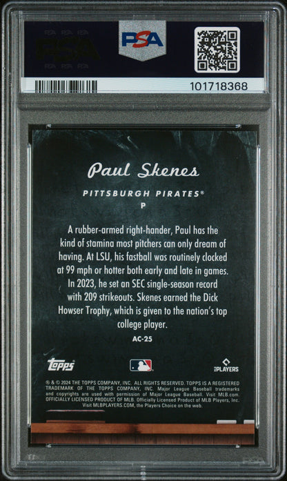 Graded 2024 Topps Update Paul Skenes #AC25 All Class Rookie RC Baseball Card PSA 10 Gem Mint