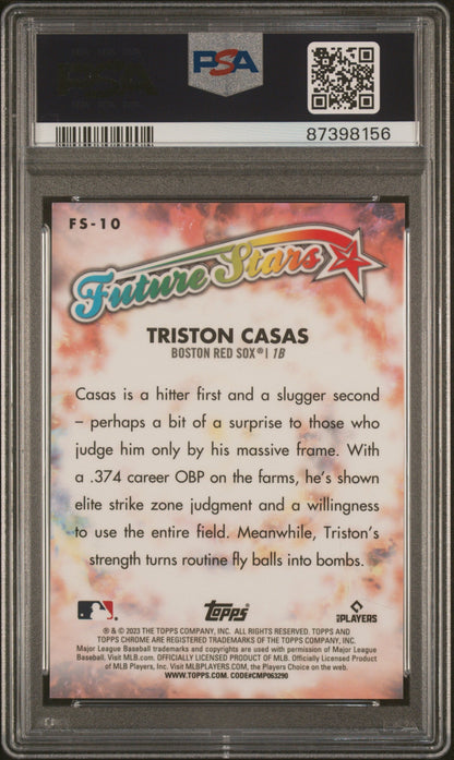 Graded 2023 Topps Chrome Logofractor Edition Triston Casas #FS10 Future Stars Rookie RC Baseball Card PSA 10 Gem Mint