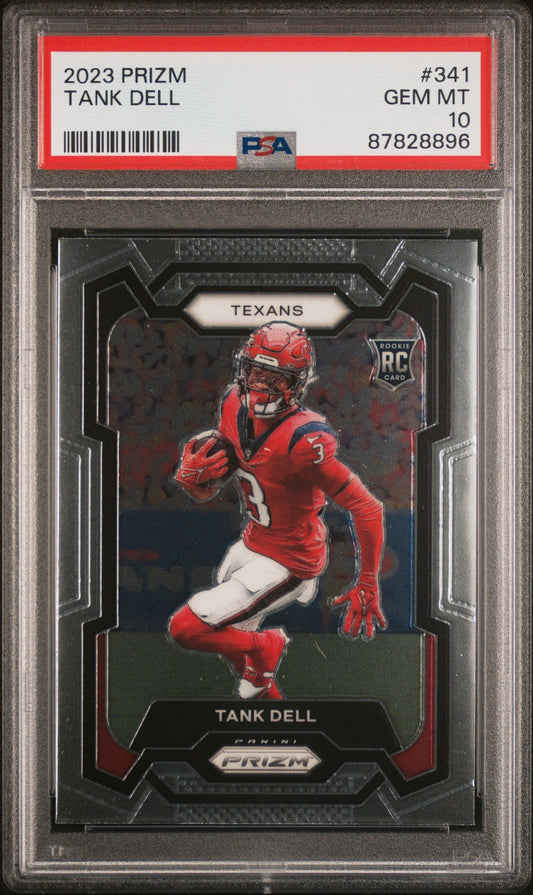 Graded 2023 Panini Prizm Tank Dell #341 Rookie RC Football Card PSA 10 Gem Mint