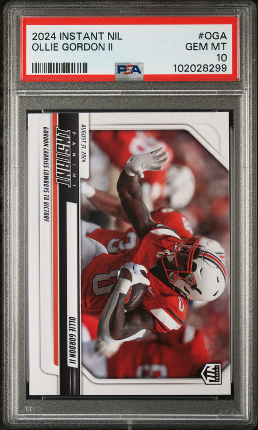 Graded 2024 Panini Instant NIL Ollie Gordon II #OGA Rookie RC Football Card PSA 10 Gem Mint