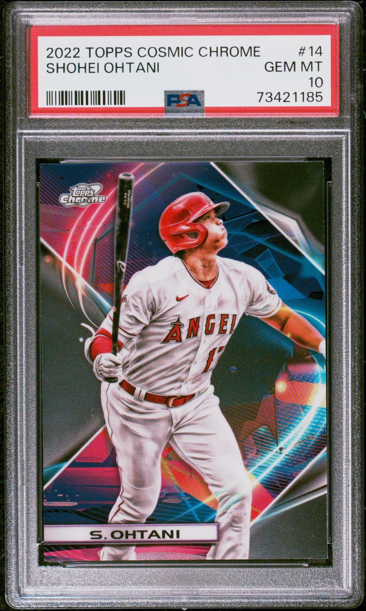 Graded 2022 Topps Cosmic Chrome Shohei Ohtani #14 Baseball Card PSA 10 Gem Mint