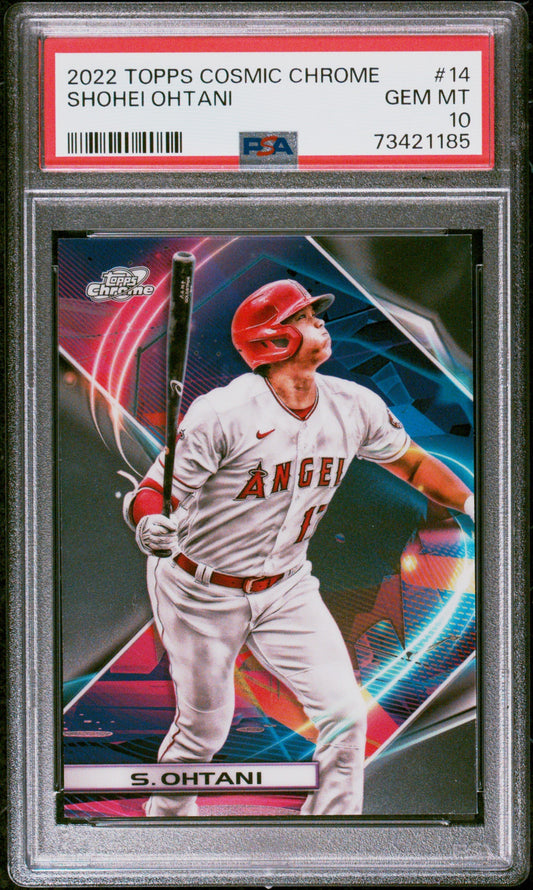 Graded 2022 Topps Cosmic Chrome Shohei Ohtani #14 Baseball Card PSA 10 Gem Mint