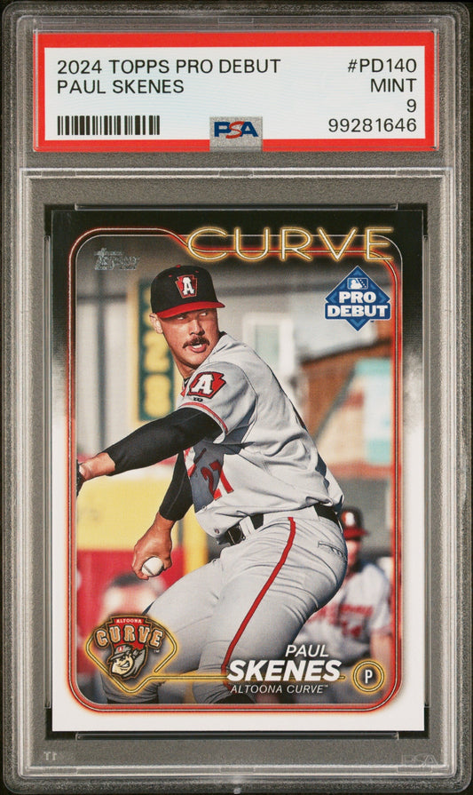 Graded 2024 Topps Pro Debut Paul Skenes #PD140 Rookie RC Baseball Card PSA 9 Mint