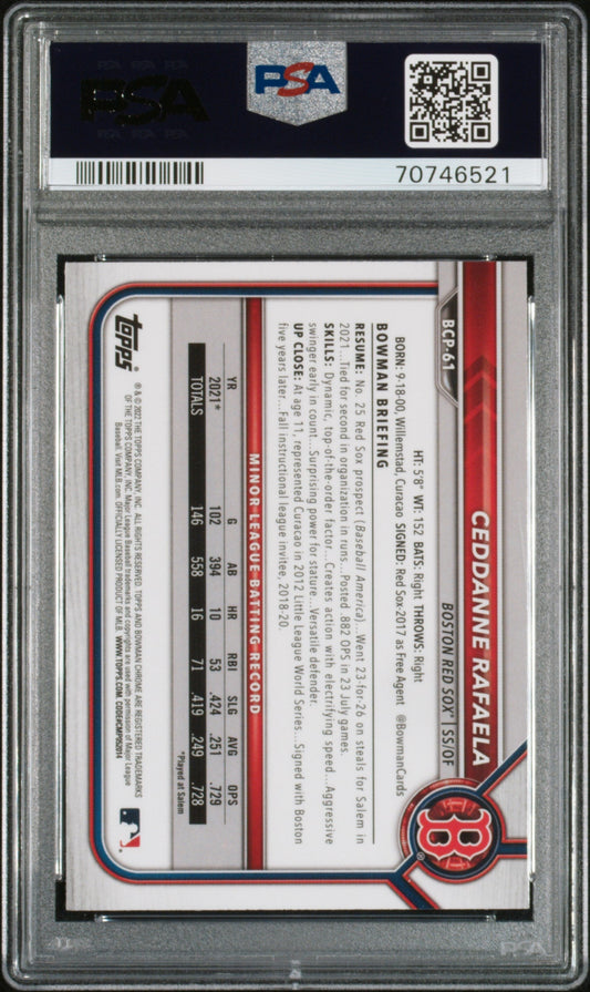 Graded 2022 Topps Bowman Mega Box Ceddanne Rafaela #BCP61 Rookie RC Baseball Card PSA 10 Gem Mint