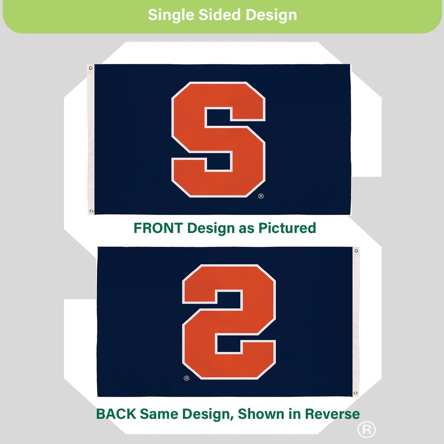Syracuse University Single Sided Estate Flag with 2 Grommets, 3'x5'