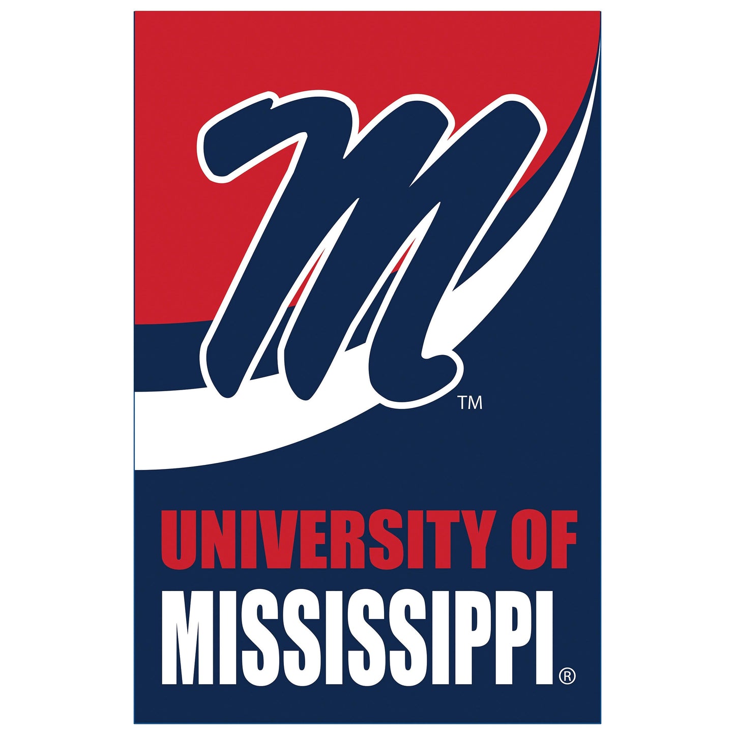 University of Mississippi Burlap Flag House Size