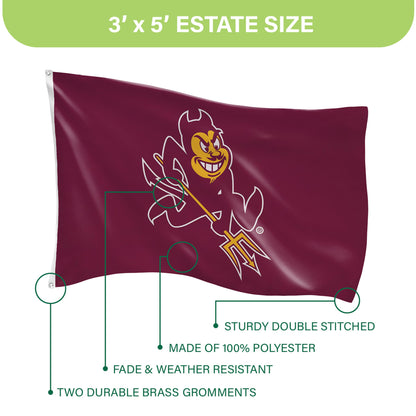 Arizona State University Single Sided Flag w/ 2 Grommets, 3'x5'