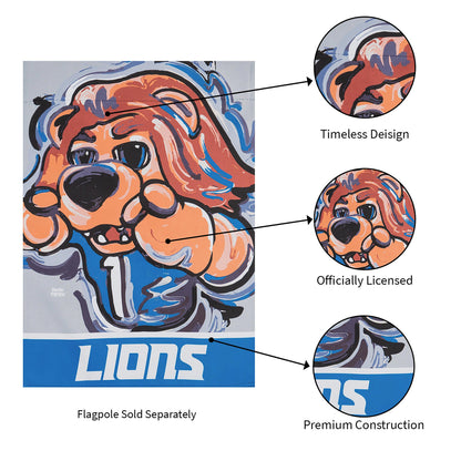 Detroit Lions Justin Patten Suede Garden Flag