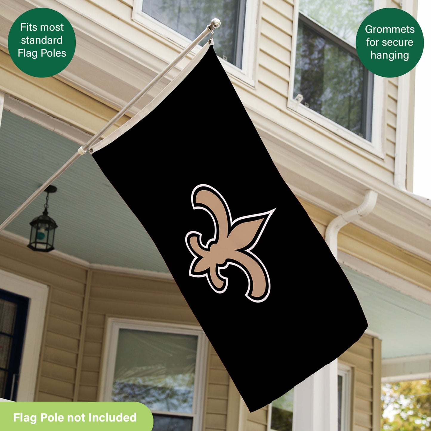 New Orleans Saints Single Sided Estate Flag with 2 Grommets, 3'x5'