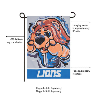 Detroit Lions Justin Patten Suede Garden Flag