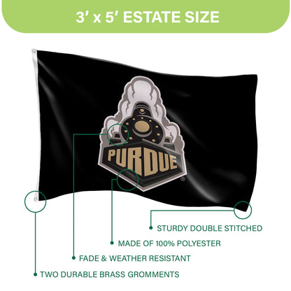 3'x5' Single Sided Flag w/ 2 Grommets, Purdue University