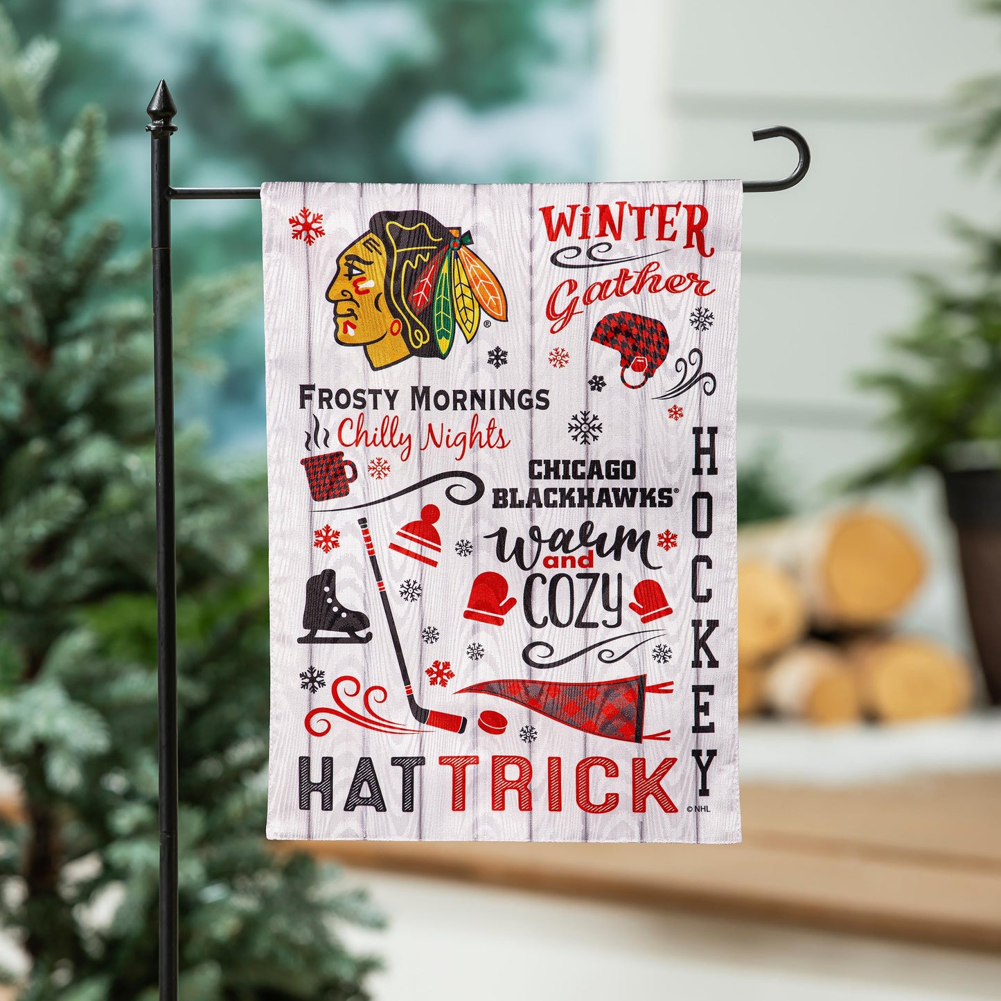 Chicago Blackhawks, Moire Flag, GDN, Fall Seasonal