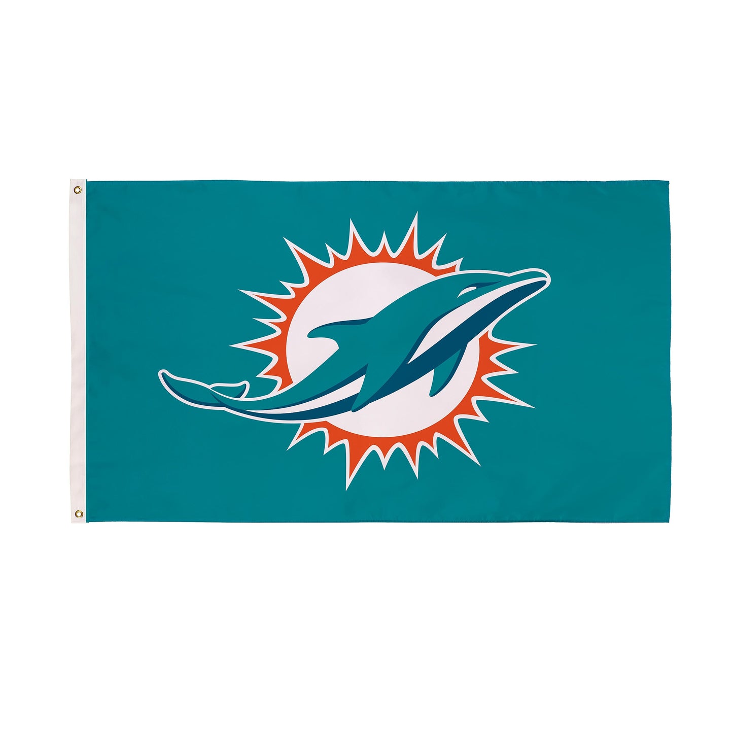 Miami Dolphins Single Sided Flag with 2 Grommets, 3'x5'