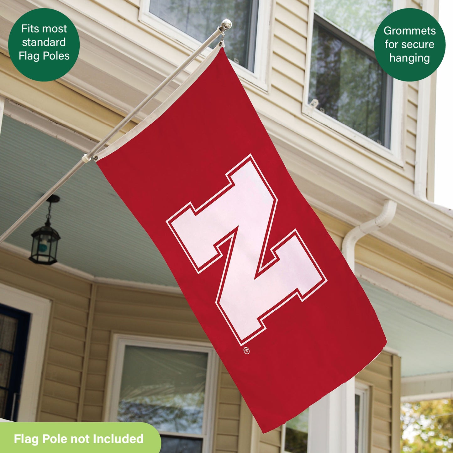 University of Nebraska Single Sided Estate Flag with 2 Grommets, 3'x5'