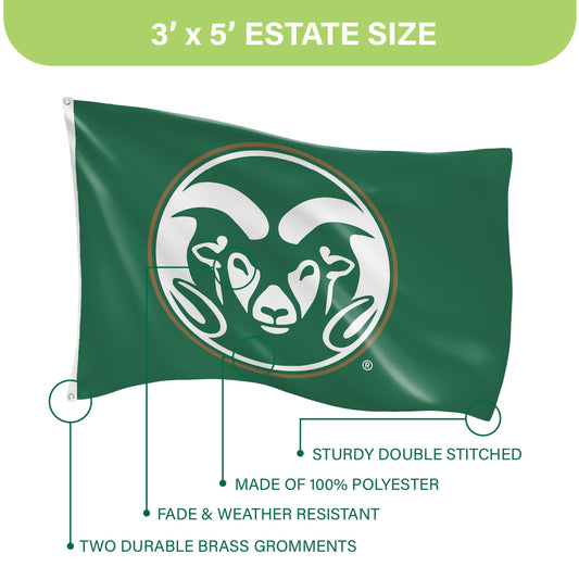 Colorado State Single Sided Flag w/ 2 Grommets, 3'x5'