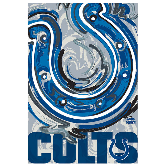 Indianapolis Colts Justin Patten Logo Suede Garden Flag