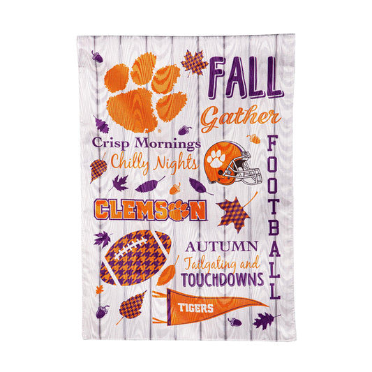 Clemson University Fall Seasonal Moire Garden Flag