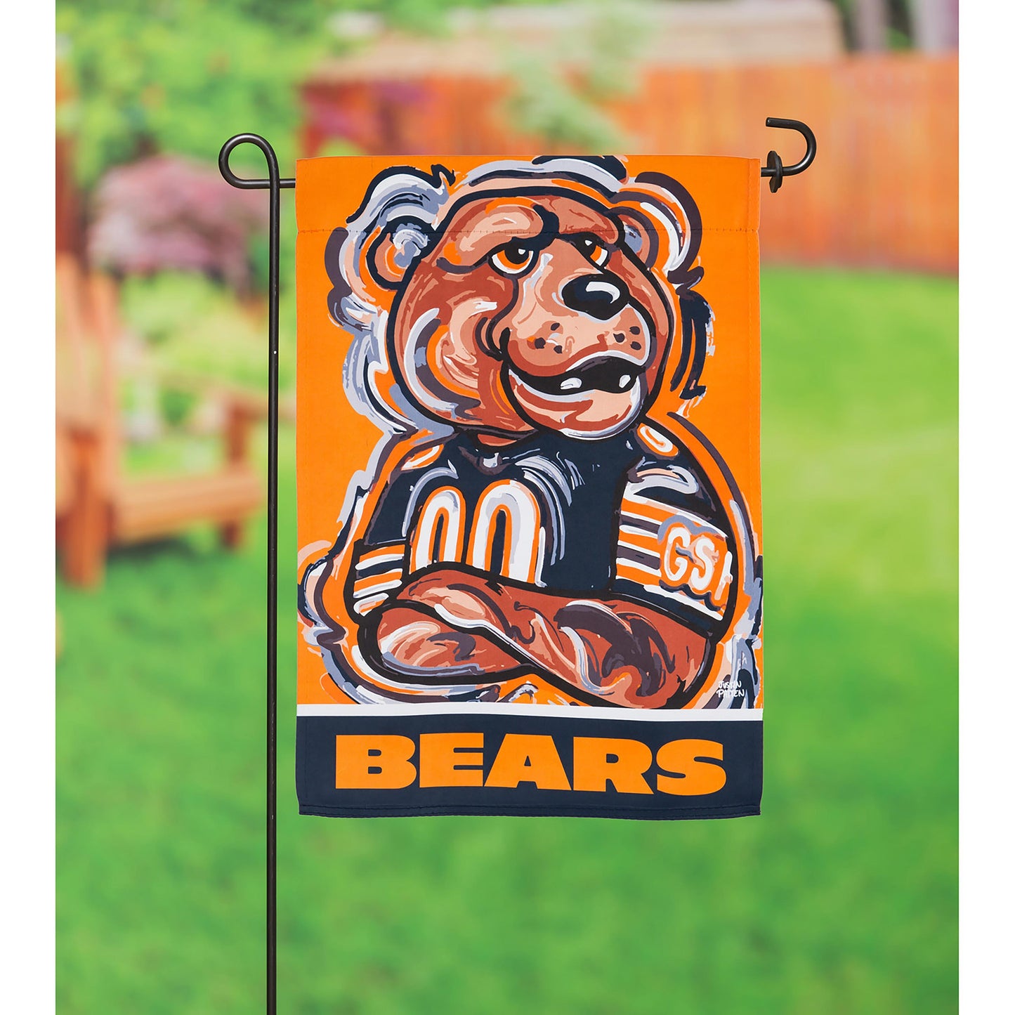 Chicago Bears Justin Patten Suede Garden Flag