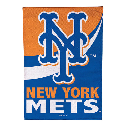 New York Mets Burlap Garden Flag