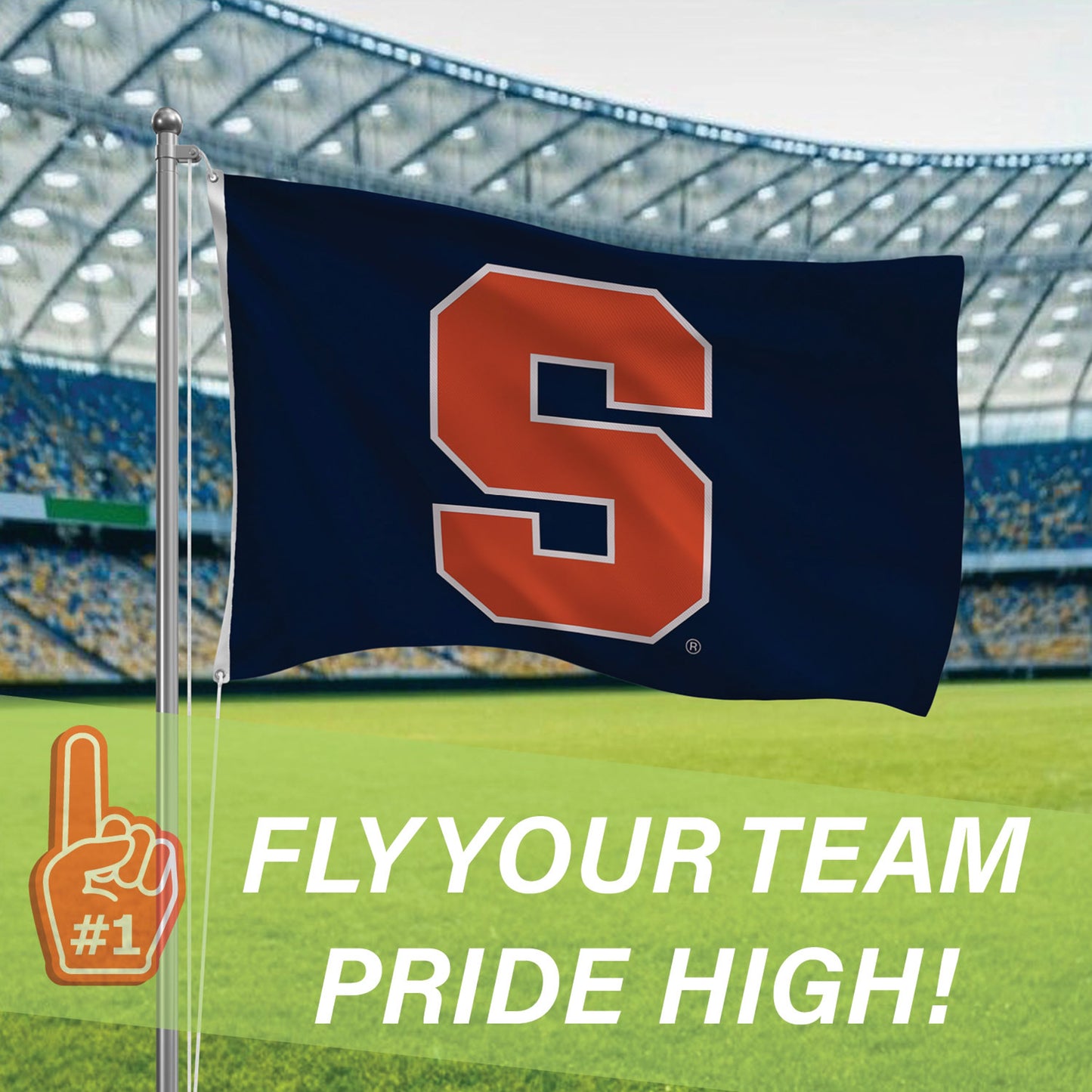 Syracuse University Single Sided Estate Flag with 2 Grommets, 3'x5'