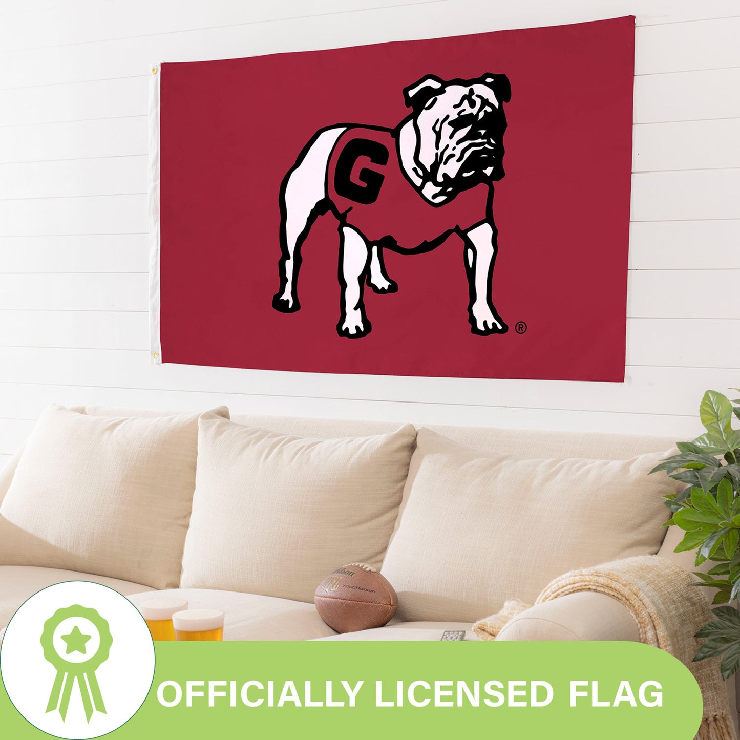 University of Georgia Single Sided Estate Flag with 2 Grommets, 3'x5'