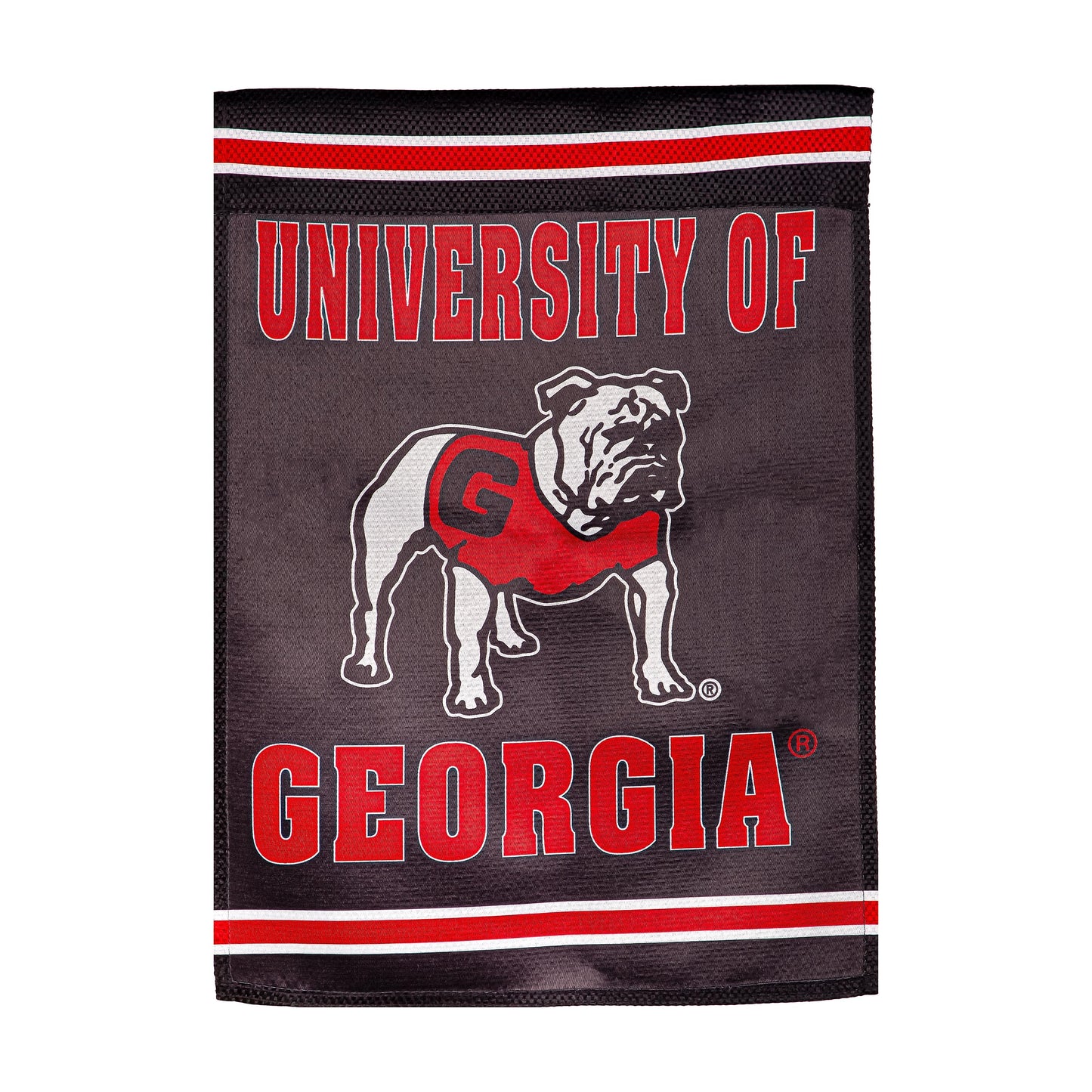 University of Georgia Alternate Bulldog Logo Embossed Suede Flag, Garden Size