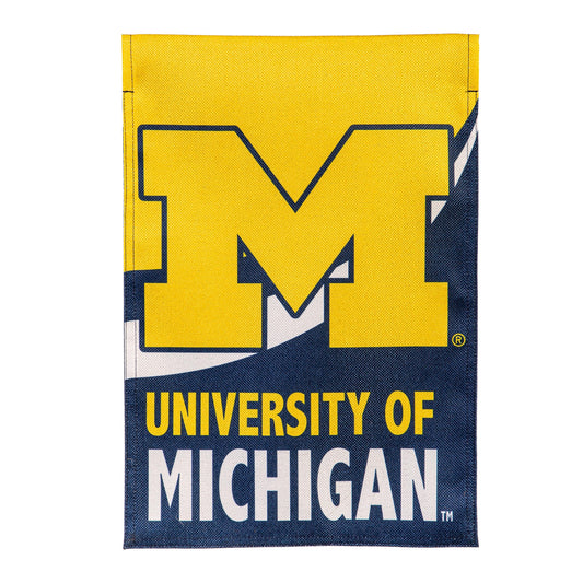 University Of Michigan Burlap Flag GDN Size