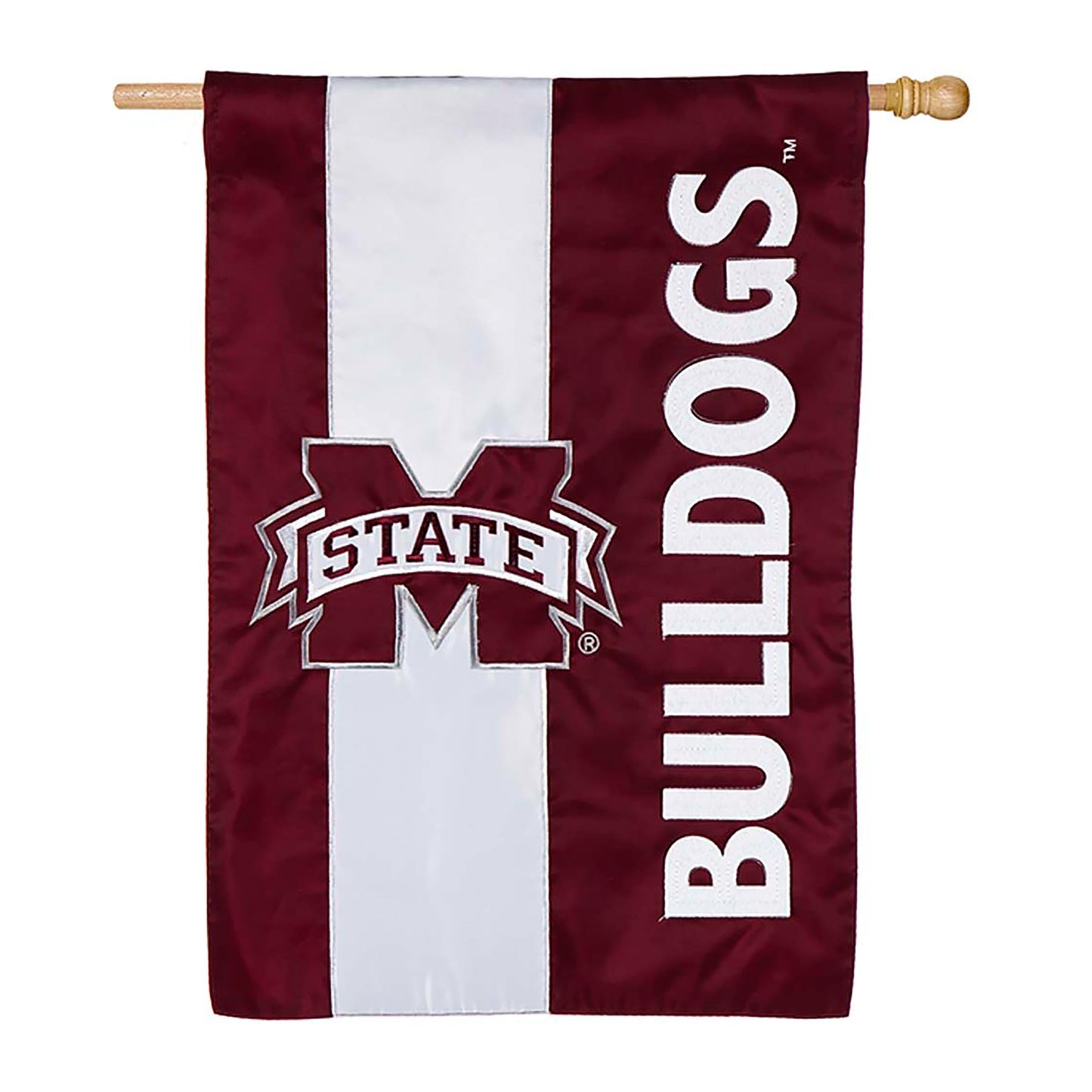 Double-Sided Embellished NCAA College Team Pride Applique House Flag, Mississippi State