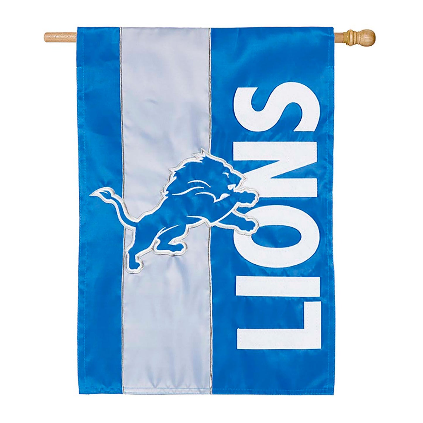 Double-Sided Embellished NFL Team Pride Applique House Flag, Detroit Lions