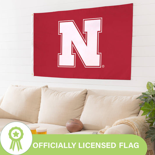 University of Nebraska Single Sided Estate Flag with 2 Grommets, 3'x5'