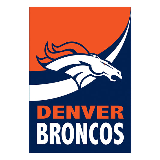 Denver Broncos Burlap Flag House Size