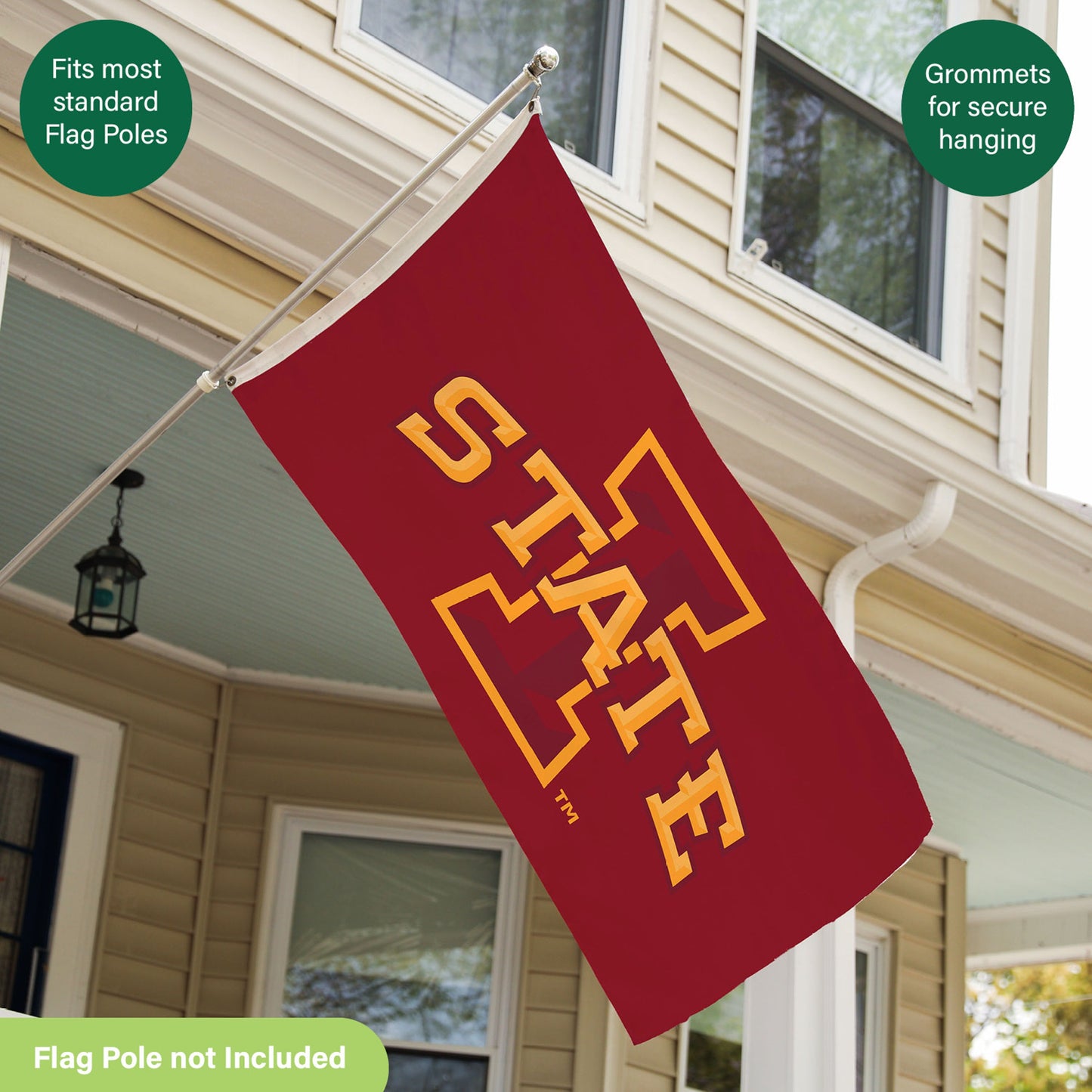 Iowa State University Single Sided Estate Flag with 2 Grommets, 3'x5'